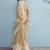 Sutriti mustard beige linen saree for women elegant festive ethnic party wear saree