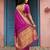 Women   s magenta soft silk saree with heavy zari traditional kanjivaram style wedding with blouse piece
