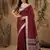 women maroon woven design linen saree with silver zari