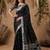 Sutriti women black woven design linen saree with silver zari