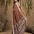 Sutriti women coffee brown woven design linen saree with silver zari