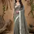 Sutriti women grey woven design linen saree with silver zari