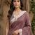 Sutriti women mauve purple woven design linen saree with silver zari