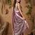 Sutriti women mauve purple woven design linen saree with silver zari