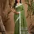 Sutriti women olive green woven design linen saree with silver zari