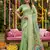 Sutriti mehendi green linen saree for women festive wedding party wear ethnic saree