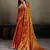Sutriti women rust orange woven tissue silk saree with mandala motifs