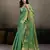 Sutriti women sea green woven tissue silk saree with mandala motifs