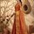 Sutriti orange tissue silk saree for women wedding festive party ethnic wear
