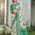 women's beige banarasi silk blend saree with green border 