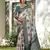 Sutriti women's beige banarasi silk saree with dark green border | festive wedding party ethnic