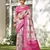 Sutriti women's beige banarasi silk saree with rani pink border | festive wedding party ethnic