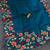 Teal matka silk saree  with heavy floral embroidery border with running blouse