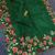 Green matka silk saree  with heavy floral embroidery border with running blouse