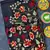 Black matka silk saree with heavy floral embroidery border with running blouse