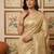 Sutriti beige gold tissue silk saree for women wedding festive party ethnic wear