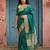 Sutriti bottle green zari woven banarasi style semi-silk saree | elegant temple wear with rich pallu & blouse