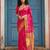 Sutriti hot rani pink bridal style soft lichi silk saree | heavy zari woven border & pallu for wedding guests
