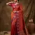Sutriti red orange banarasi soft silk saree for women festive wedding ethnic wear