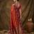 Sutriti red orange banarasi soft silk saree for women festive wedding ethnic wear