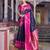 Sutriti black soft silk saree with rani pink border - ethnic festive wedding saree for women