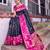 Sutriti black soft silk saree with rani pink border - ethnic festive wedding saree for women