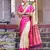 Sutriti cream soft silk saree with rani pink border - festive wedding party ethnic saree for women