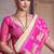 Sutriti cream soft silk saree with rani pink border - festive wedding party ethnic saree for women