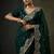 Green Color  Embroidery work of Beads & Sequins Work Satin Silk Saree