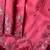 Pink matka silk saree  with heavy floral embroidery border with running blouse