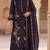 Purple silk semi stitched suit with embroidery & sequence work