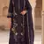 Purple silk semi stitched suit with embroidery & sequence work