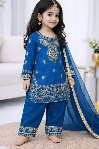 Designer party wear look kids top salwar & dupata