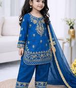 Designer party wear look kids top salwar & dupata
