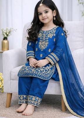 Designer party wear look kids top salwar & dupata 2
