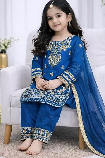 Designer party wear look kids top salwar & dupata