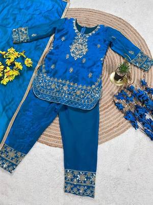 Designer party wear look kids top salwar & dupata 3