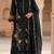 Black silk semi stitched suit with embroidery & sequence work