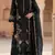 Black silk semi stitched suit with embroidery & sequence work