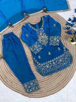Designer party wear look kids top salwar & dupata 4