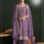 Purple vichitra silk semi stitched suit with embroidery & sequence work