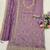 Purple vichitra silk semi stitched suit with embroidery & sequence work
