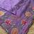 Lavender matka silk saree  with heavy floral embroidery border with running blouse