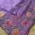 Lavender matka silk saree with heavy floral embroidery border with running blouse