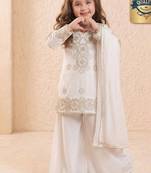 Designer party wear look kids top palazzo & dupatta set