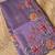 Lavender matka silk saree  with heavy floral embroidery border with running blouse