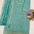 Blue vichitra silk semi stitched suit with embroidery & sequence work