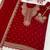 Red georgette semi stitched suit with embroidery & sequence work