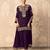 Purple georgette semi stitched suit with embroidery & sequence work