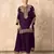Purple georgette semi stitched suit with embroidery & sequence work